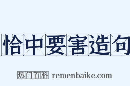 恰中要害造句是什么意思的图片